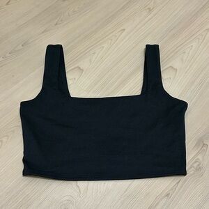 Reformation black square neckline sleeveless crop top